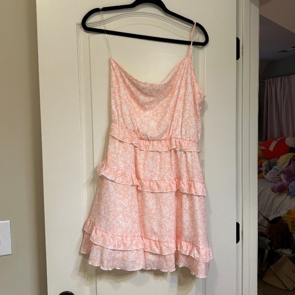 Peach Love California Dresses & Skirts - One Shoulder Short Peach Dress